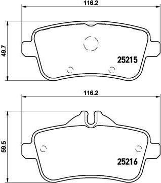 BREMBO Колодки тормозные дисковые Mercedes Benz M-CLASS (166) ML 250 CDI BlueTEC 4-matic (166.004) (P50100)