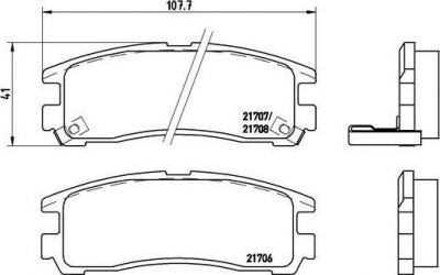 BREMBO Комплект тормозных колодок CHRYSLER CIRRUS 2.0 Kw 104 09/00 - 04/07 R (572186, P54012)