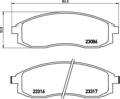 BREMBO Комплект тормозных колодок NISSAN CEFIRO Saloon 3.0 Kw 142 10/94 - 12/99 F (4106017U90, P54032)