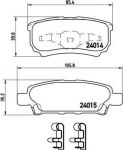 BREMBO К-т тормозных колодок задний MITSUBISHI LANCER VII 09/03- /OUTLANDER 05/03- (MR955068, P54034)