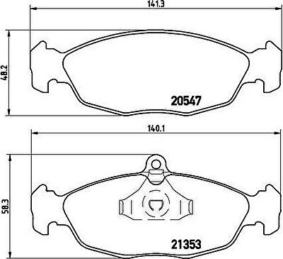 BREMBO Комплект тормозных колодок DAEWOO LANOS (KLAT) 1.4 Kw 55 05/97 - > F (571492, P59011)