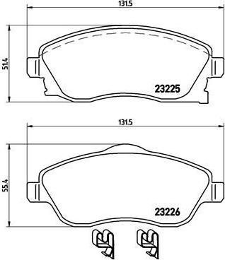 BREMBO Колодки тормозные Opel Combo/Corsa C/Meriva/Tigra 00- (1605081, P59036)