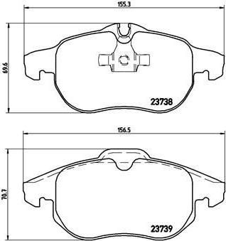 BREMBO Тормозные колодки CADILLAC BLS 1.9 D Kw 110 04/06 - > F (573089, P59043)