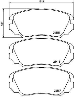 BREMBO Колодки тормозные Fr Opel Insignia 07.08-> (1605624, P59054)