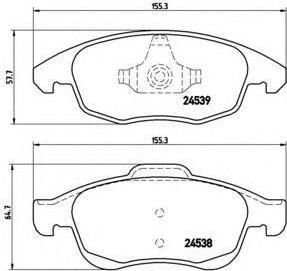 BREMBO Колодки тормозные дисковые передние Citroen С4 2007-2010 (4254C0, P61083)