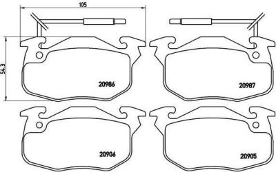 BREMBO Тормозные колодки PEUGEOT 205 Box 1.1 Kw 36 02/83 - 07/87 F (571333J, P68010)