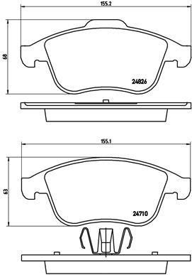 BREMBO К-т торм. колодок Fr Renault 09-> (P68047)