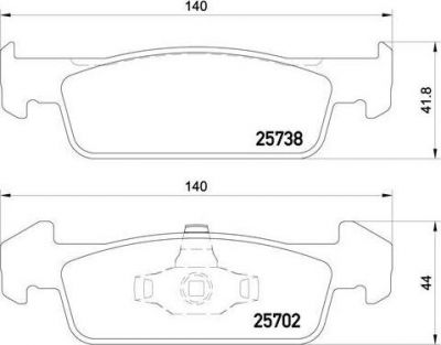 BREMBO К-т торм. колодок Fr RE Logan II 1.2L 12- (P68060)