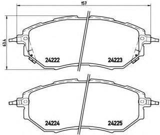 BREMBO Колодки тормозные Fr SUBARU Out, Tribute (26296AG000, P78017)