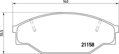 BREMBO Комплект тормозных колодок TOYOTA HIACE I Box (H10) 1.6 (RH20-30) Kw 49 02/77 - 03/83 F (04465-35320, P83013)