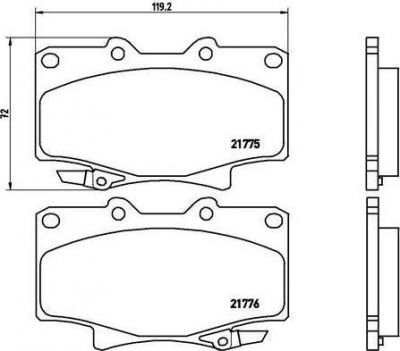 BREMBO Колодки тормозные TOYOTA LAND CRUISER 80 (_J8_) 4.0 (FJ80_) Kw 115 01/90 - 08/92 (0446560020, P83025)