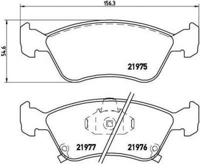 BREMBO Колодки тормозные TOYOTA AVENSIS (_T22_) 1.6 (AT220_) Kw 74 09/97 - 10/00 F / TOYOTA AVENSIS (_T22_) 1.6 (AT220_) Kw 81 09/97 - 10/00 F / TOYOTA AVENSIS (_T22_) 1.6 VVT-i Kw 81 10/00 - 02/03 F / TOYOTA AVENSIS (_T22_) 1.8 (AT221_) Kw 81 09/97 - 