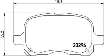 BREMBO Комплект тормозных колодок TOYOTA COROLLA (_E11_) 1.4 (EE111_) Kw 63 04/97 - 02/00 F (0446502050, P83044)