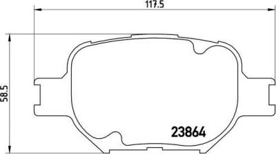 BREMBO Комплект тормозных колодок TOYOTA COROLLA Estate (_E12J_, _E12T_) 2.0 D-4D Kw 66 01/02 - > F (GDB3316, P83054)