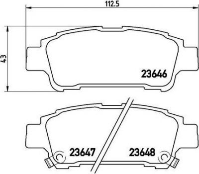 BREMBO Комплект тормозных колодок TOYOTA AVENSIS VERSO (AC_) 2.0 D-4D Kw 85 08/01 - > R (0446628040, P83056)