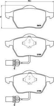 BREMBO Колодки торм. пер. AUDIA6/Passat B5 98-06 (4B0698151H, P85037)