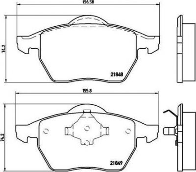 BREMBO Комплект тормозных колодок FORD GALAXY (WGR) 1.9 TDI Kw 66 03/95 - 05/06 F (1001095, P85039)