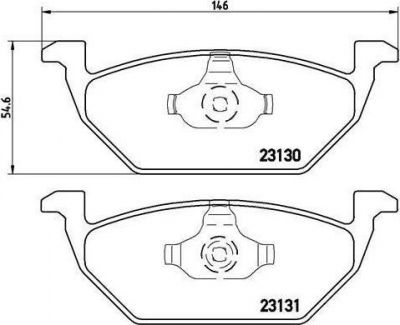 BREMBO Тормозные колодки AUDI A3 (8L1) 1.6 Kw 74 09/96 - 08/00 F (571985, P85041)