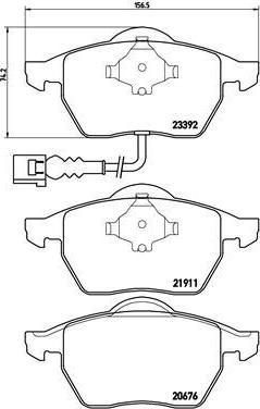 BREMBO Тормозные колодки AUDI A3 (8L1) 1.8 quattro Kw 92 08/98 - > F (571984, P85045)