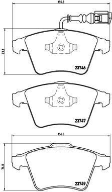 BREMBO Колодки торм.пер. VAG Multivan/Transporter/Touareg 04/03-> 7H0698151/7L6698151B (7H0698151, P85081)