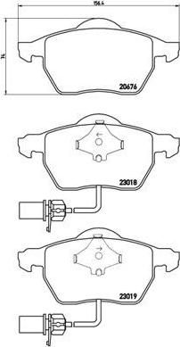 BREMBO Тормозные колодки AUDI A4 (8E2, B6) 1.6 Kw 75 11/00 - 12/04 F (8E0698151K, P85085)