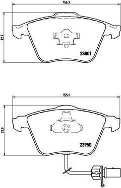 BREMBO Колодки переднии AUDI A4 2006- (4F0698151D, P85097)