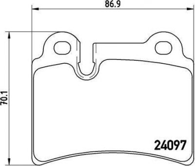 BREMBO Колодки тормозные VW TOUAREG (7LA, 7L6, 7L7) 2.5 R5 TDI Kw 120 08/03 - 05/10 R (7L6698451B, P85111)