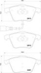 BREMBO P85129 колодки дисковые передние! Audi A3, VW Passat/Golf V 1.6-3.2i/1.9TDi 02> с датч. (P85129)