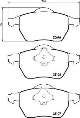 BREMBO Комплект тормозных колодок VOLVO C70 I Convertible 2.0 Kw 132 03/98 - 10/05 F (272370, P86015)