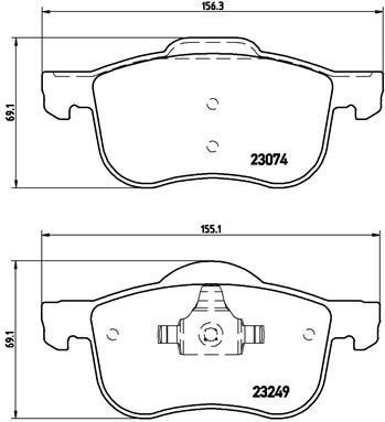 BREMBO Колодки тормозные VOLVO S60 2.0 T Kw 132 09/01 (8623861, P86020)