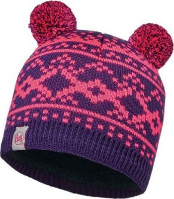 Шапка BUFF 2016-17 KNITTED KIDS COLLECTION CHILD KNITTED POLAR HAT BUFF NOVY PLUM (б/р:One Size)