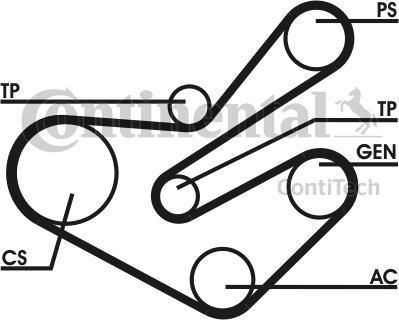 Contitech 6PK1740D1 поликлиновой ременный комплект на PEUGEOT EXPERT (224)