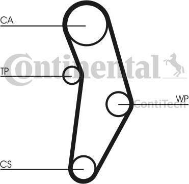 CONTITECH Ремень ГРМ FIAT 1.2-1.4 03- (124x22) (46751187, CT1049)