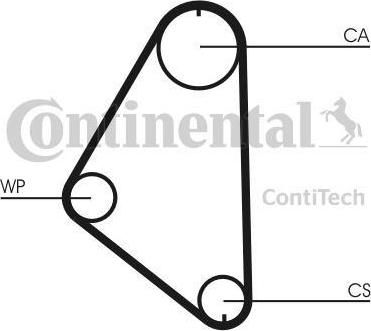 CONTITECH Ремень ГРМ OPEL VecA/KadE 1.4-1.6 (636562, CT558)