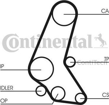 CONTITECH Ремень ГРМ ISUZU / OPEL 1.5-1.7 88-98 (136x25.4) (94449307, CT748)