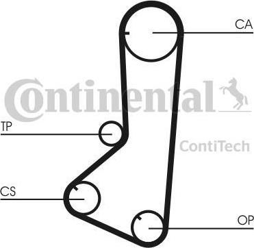 CONTITECH Ремень ГРМ HYUNDAI / MITSUBISHI 2.4 90- (123x19) (HR63-123-3/4, CT801)