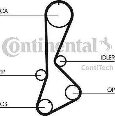 CONTITECH Ремень ГРМ TOYOTA Corolla 1.3L (CT828, CT828)