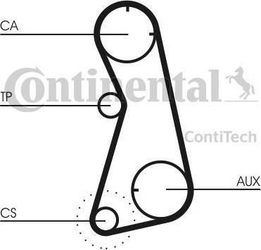 CONTITECH Ремень ГРМ AUDI / VW 1.8-2.0 86-97 (147x25.4) (027109119C, CT869)