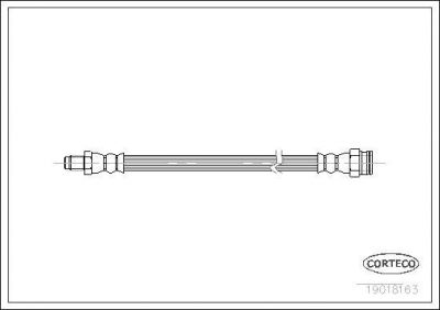 Corteco 19018163 тормозной шланг на PEUGEOT 505 Break (551D)