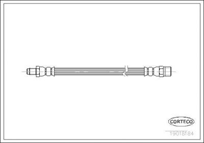 CORTECO Шланг тормозной задний L=R VAG A80/Golf II/III/Jetta/Passat B3/B4/T4 /L=190mm (19018184)