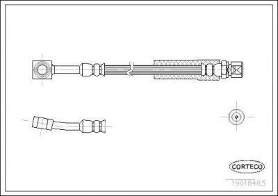 CORTECO Тормозной шланг передний [320mm] (19018483)