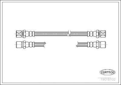 Corteco 19018702 тормозной шланг на OPEL MONZA A (22_)