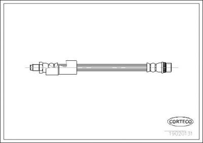 Corteco 19020131 тормозной шланг на RENAULT 25 (B29_)