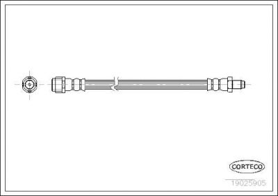 CORTECO Шланг тормозной передний MB W202/W203/W210 /L=413mm (19025905)