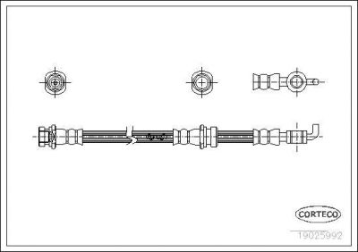Corteco 19025992 тормозной шланг на MAZDA 323 III (BF)