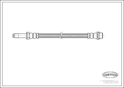 CORTECO Шланг тормозной передний MB Sprinter 2T/3T/4T/VW LTII 28-35 all->06/L=363mm (19026705)