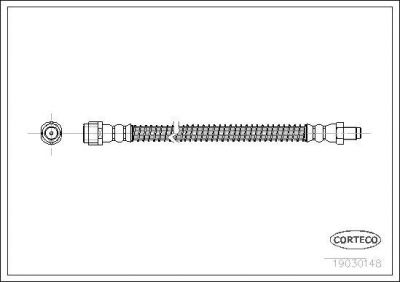 CORTECO Шланг тормозной задний MB W211/W220 3.5/4.3/5.0L 02-> (19030148)