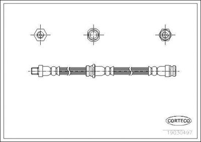 Corteco 19030497 тормозной шланг на MAZDA 323 I (FA)