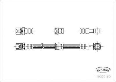 Corteco 19032169 тормозной шланг на OPEL VECTRA B (36_)