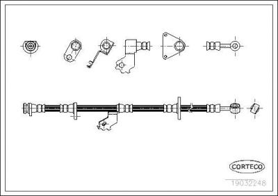 Corteco 19032248 тормозной шланг на HONDA CIVIC VI Fastback (MA, MB)